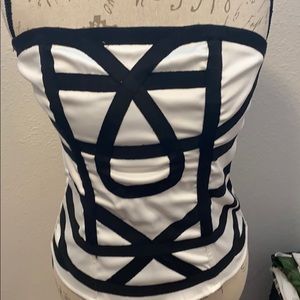 Charlotte Russe Black and White Strapless Corset